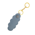 Sky Blue Leather Keyring with Polka Dot Button