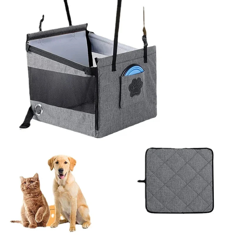 Dog Travel Basket in grey