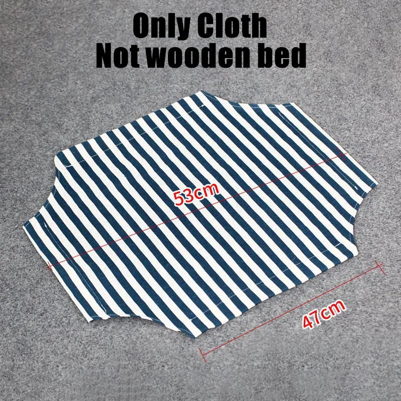 Elevated Hammock Wooden Frame replacement cloth navy and white stripe