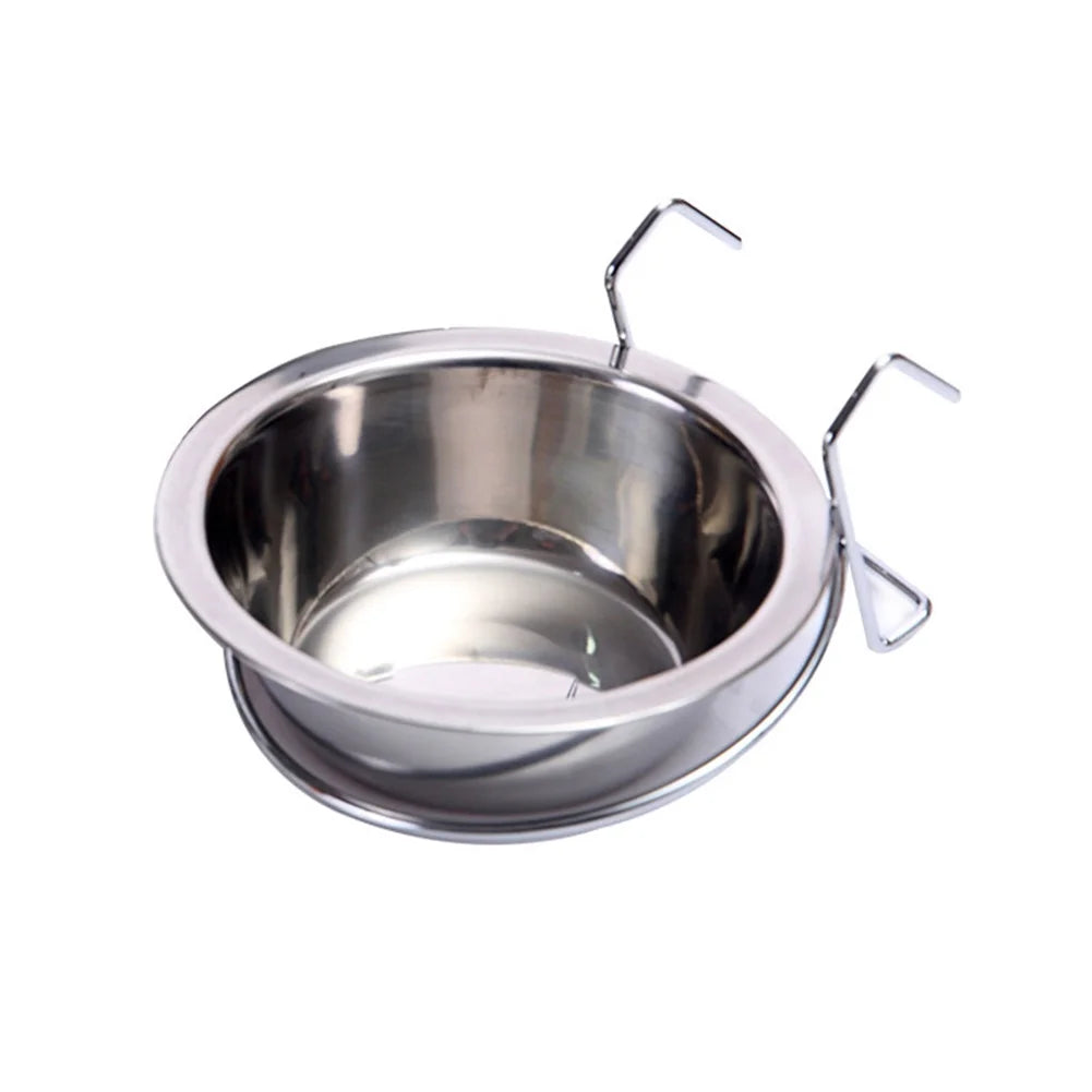 Stainless Steel Pet Bowl Cage Hanging Cat Dog Puppy Crate Food Water Bowl Dog Feeders Pet Products