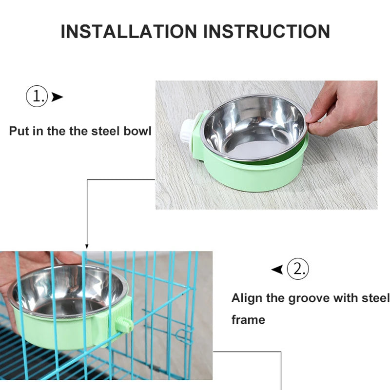 Removable/Hanging Crate Water or Food Bowl installation guide