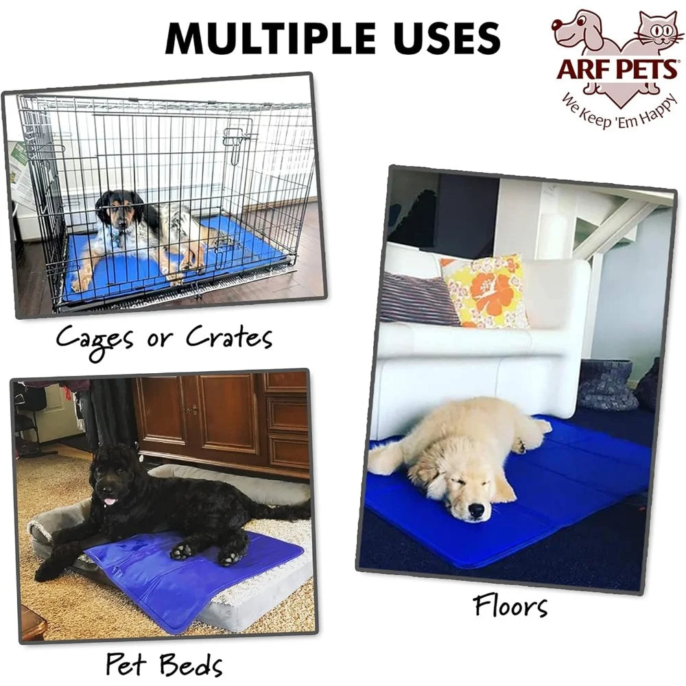 Dog Cooling Mat 35” x 55” Pad for Kennels, Crates & Beds, Non-Toxic, Solid Self Cooling Gel .No Fridge or Electricity Needed