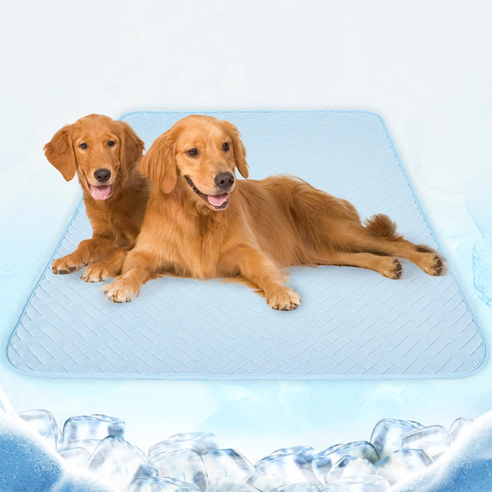 Dog Cooling Mat Summer Self Cooling Pad For Medium Large Dogs Cats Quick-drying Washable Reusable Pet Cool Bed Pad Crates Beds