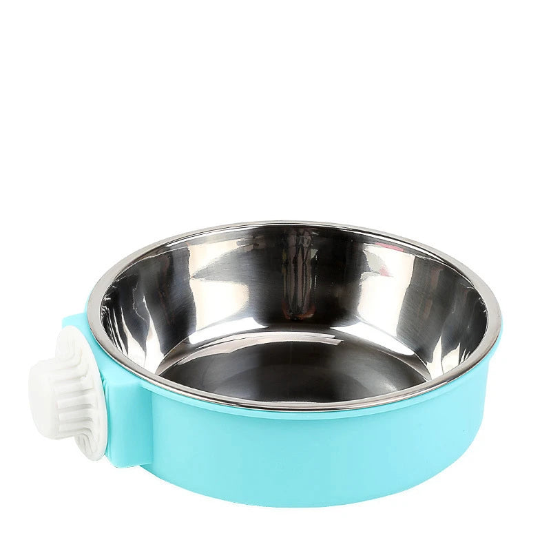 Removable/Hanging Crate Water or Food Bowl blue