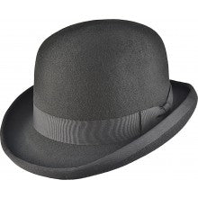 Classic black bowler hat in black front