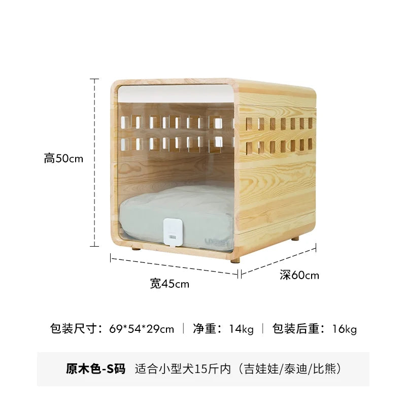 Best selling modern customized stylish clear acrylic heavy duty fold up inside house kennel dog wood crate for small animals