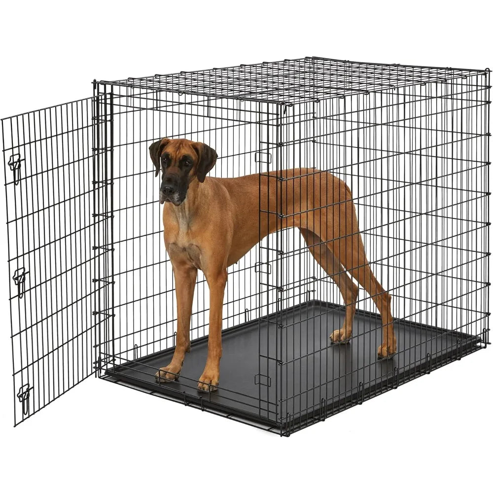 Ginormous Single Door 54-Inch Dog Crate for XXL Dogs Breeds; Great Dane, Mastiff, St. Bernard，Black: SL54