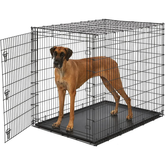 Ginormous Single Door 54-Inch Dog Crate for XXL Dogs Breeds; Great Dane, Mastiff, St. Bernard，Black: SL54