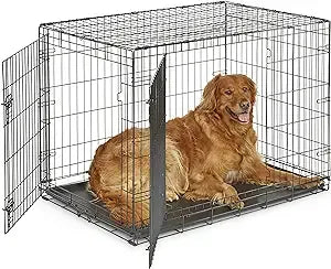 New World Newly Enhanced Double Door New World Dog Crate, Includes Leak-Proof Pan, Floor Protecting Feet, & New Patented