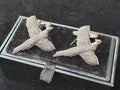 Country Style Cufflinks with Flying Pheasant Design