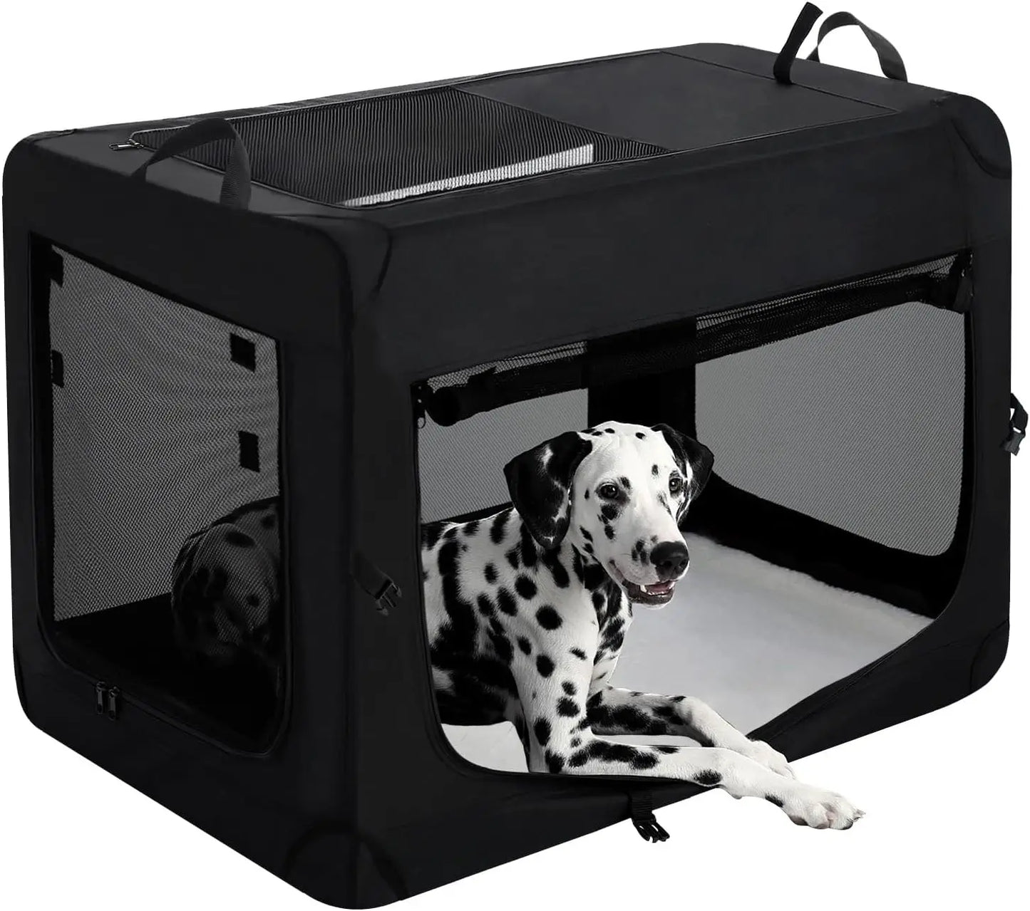 24 inch 3-Door Collapsible Dog Crate for Small Dogs, Portable Dog Travel Crate for Indoor & Outdoor, Soft Side Puppy Foldable Ke