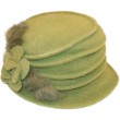 Women's Wool Vintage Soft Cloche Hat with Feather Decoration