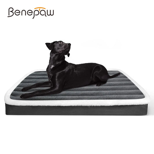 Benepaw Soft Orthopedic Dog Bed Washable Nonslip Egg Crate Foam Kennel Pad Pet Sleeping Mat Cushion For Small Medium Large Breed