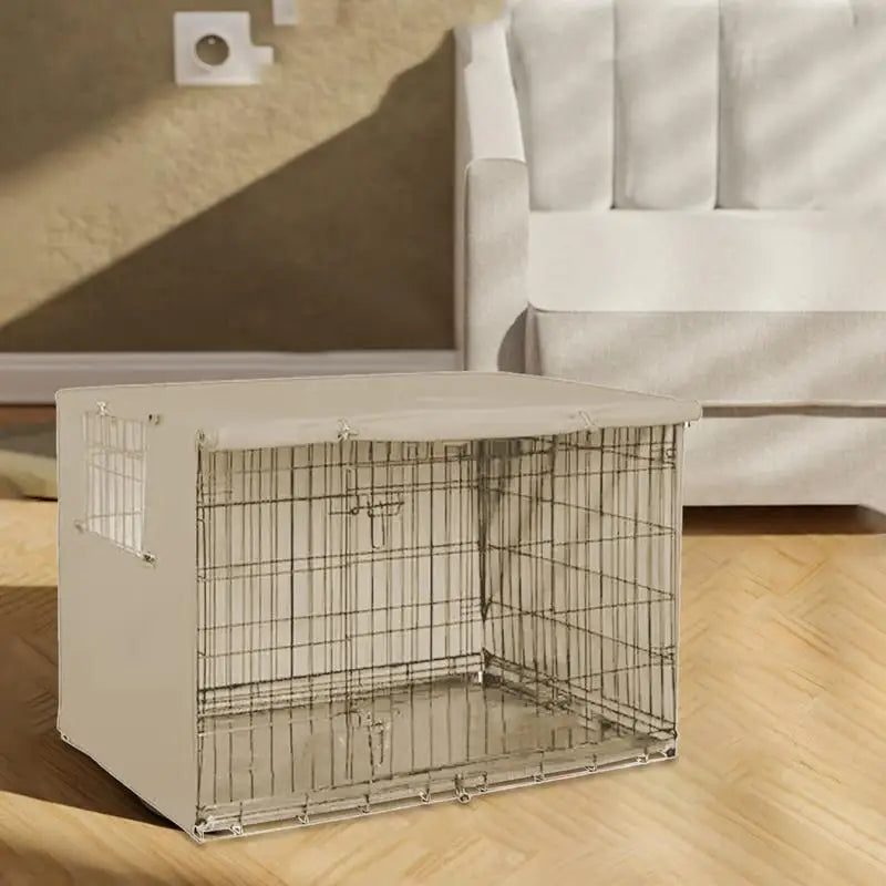 Pet Cage Cover Oxford Dog Kennel Cover Pet Crate Cover Windproof Dog Kennel Cover Waterproof Dog Cat Cage Cover for Crates