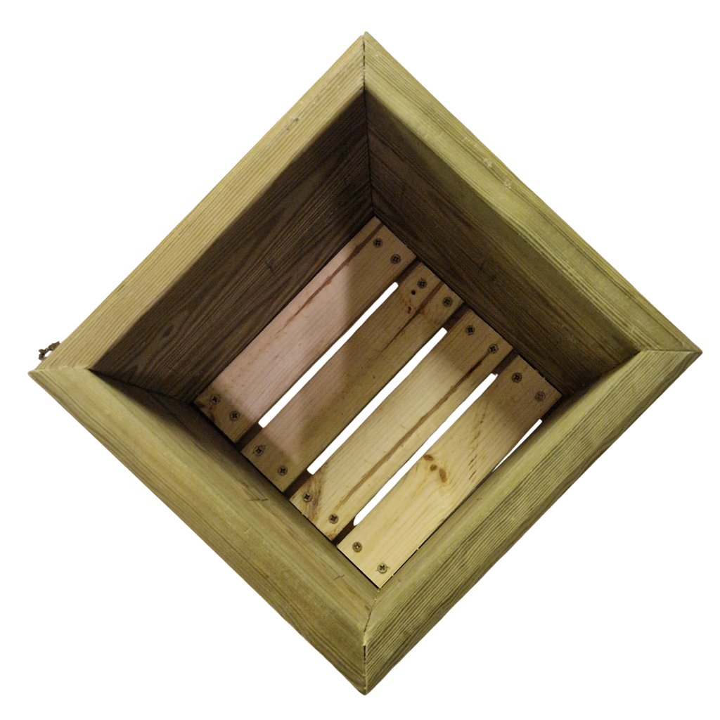 Inside of Trapezoid Patio Wooden Planter unlined - Pillar to Post