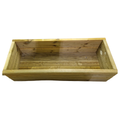 Inside of wooden trough planter unlined from Pillar to Post