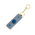 Light Blue Leather Keyring with Turquoise Buttons