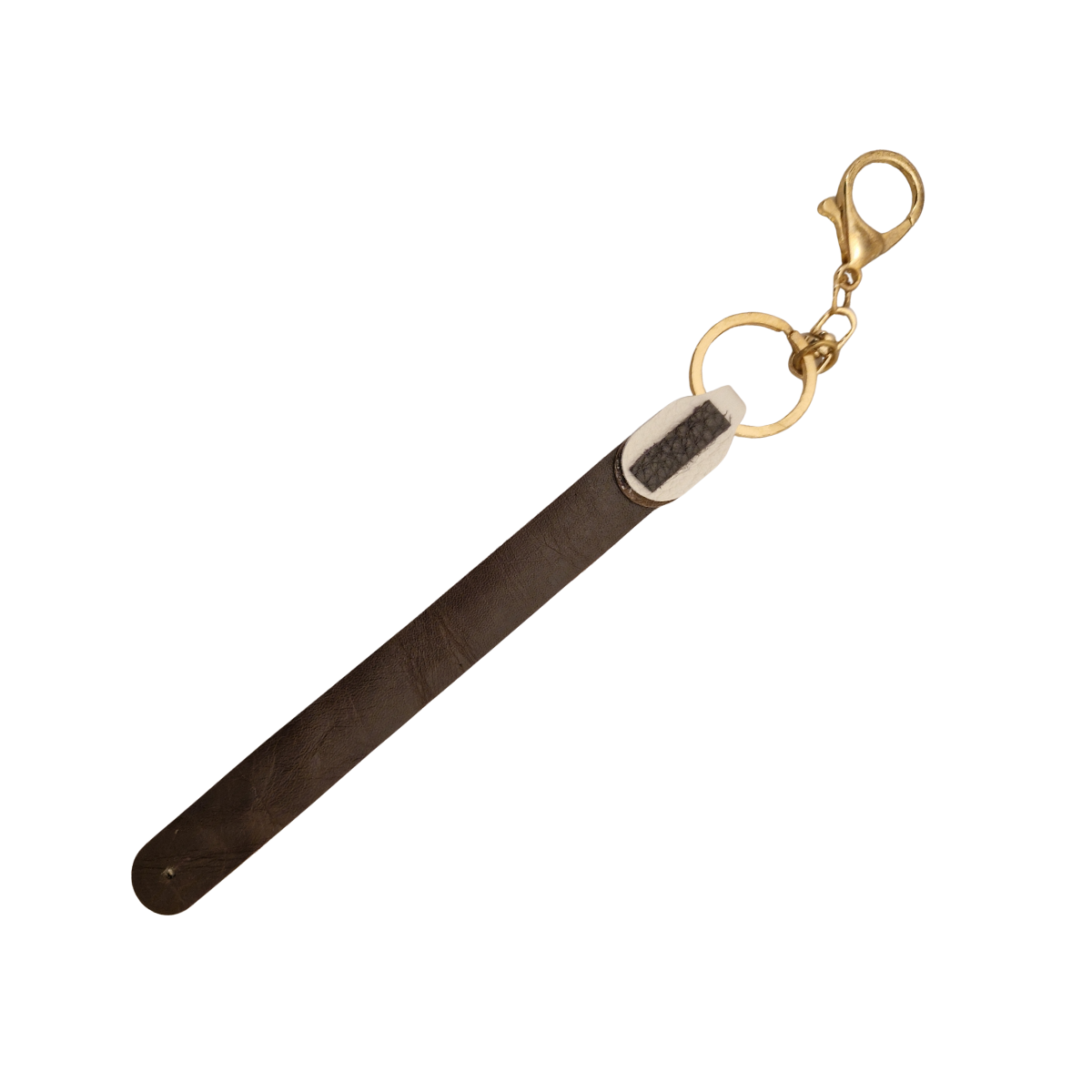 Long Off-White Keyring with Pink Detailing