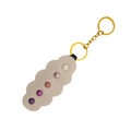 Off-White Keyring with Pink Detailing