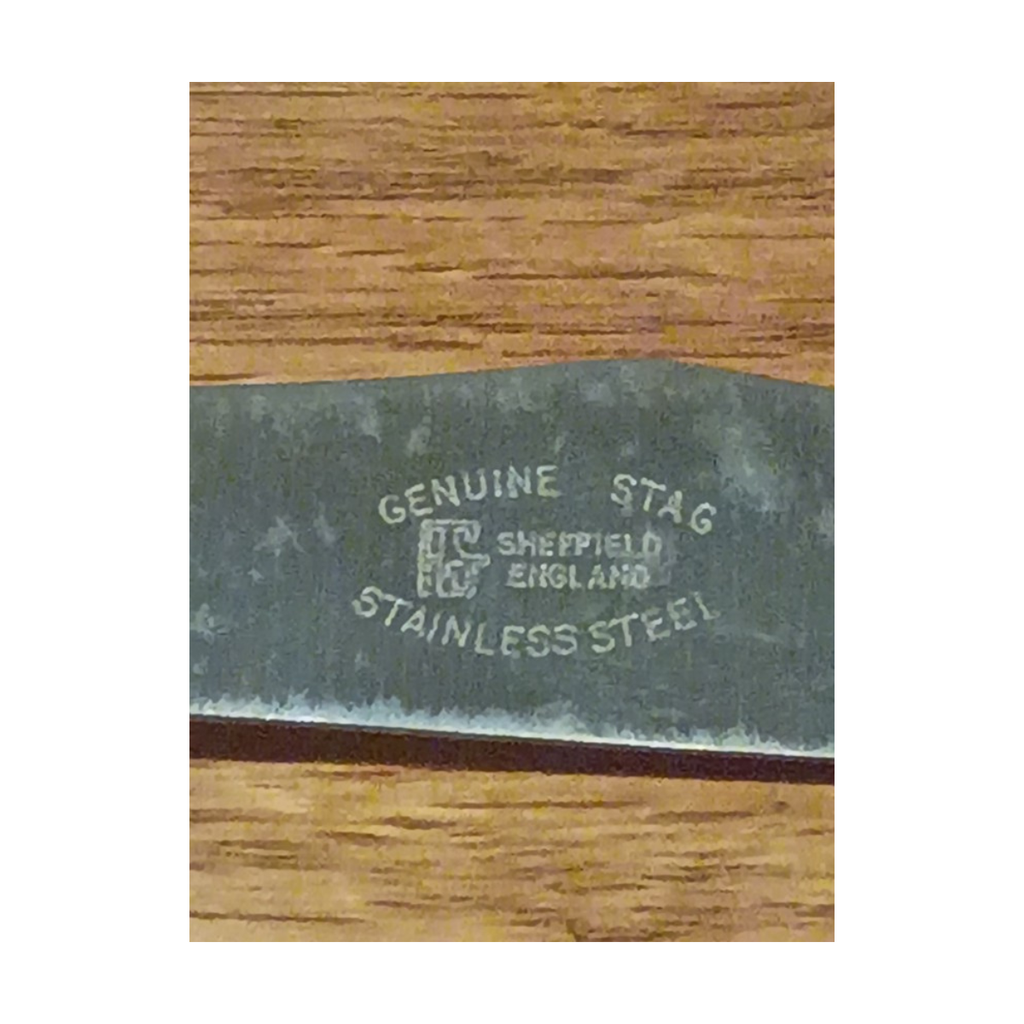 Vintage Sheffield England Stag-Handled Steak Knife Set